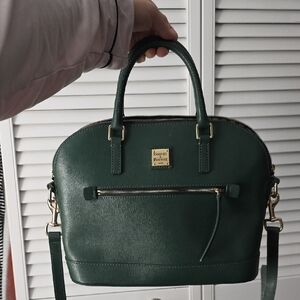 Dooney & Bourke Dark Green Saffiano Dome Satchel